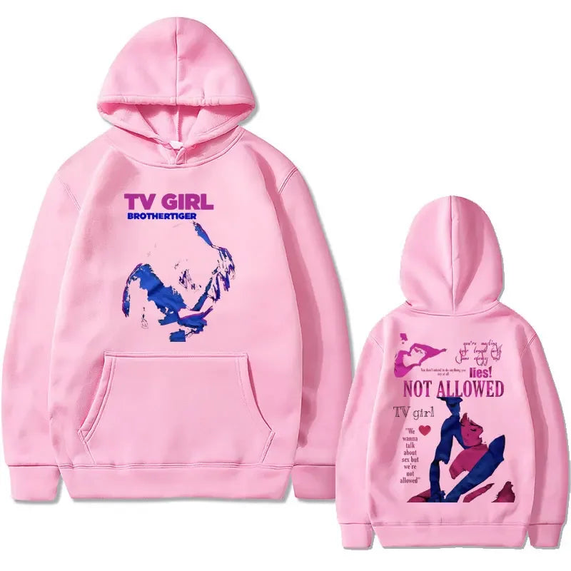 Limited Edition Tv Girl Graphic Hoodie Unisex Fleece Cotton Hoodies Male Black Streetwear Men Women Fashion Oversized Sweatshirt