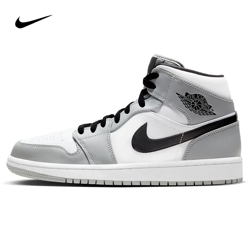 Air Jordan 1 Mid Shock Leather Comfortable Shock Absorbent Anti Slip Wear Resistant Mid Top Retro Basketball Shoes for Men