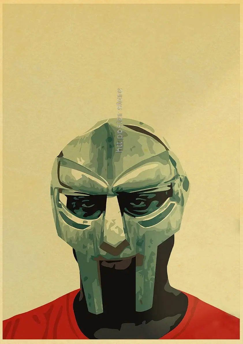 MF Doom Madlib Poster Retro Poster Painting Hip Hop Rap Music Album Star Picture Wall Art For Living Room Home Decor