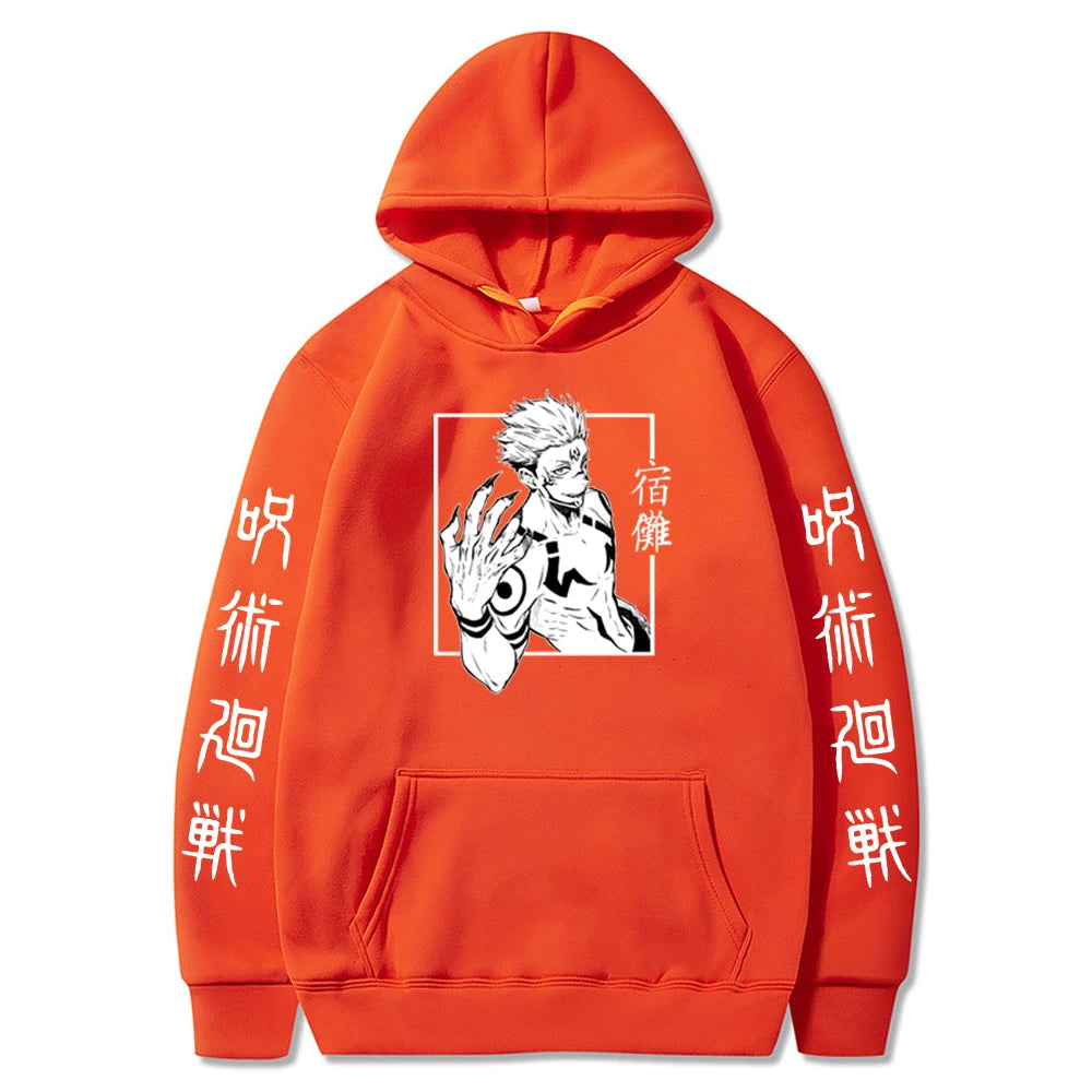 Harajuku Hoodies Unisex Jujutsu Kaisen Anime Ryomen Sukuna Graphics Printed Men's Hoodie Streetwear Fashion Casual Sweatshirt