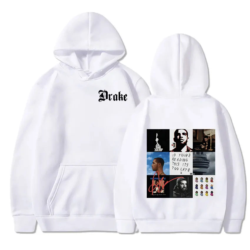 Rapper Drake Music Album Cover Graphic Hoodies Men's Fashion Hip Hop Vintage Sweatshirts Fleece Warm Oversized Hoodie Y2K Unisex