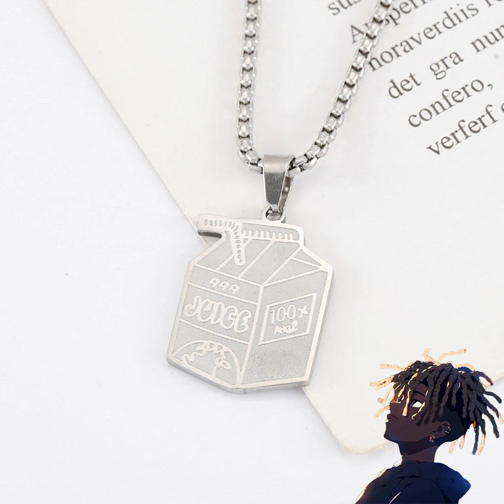 JUICE WRLD 999 Necklace Rap Hip Hop Stainless Steel Pendant Jewelry Gifts for Women Men Boys Fans Gifts Accessories