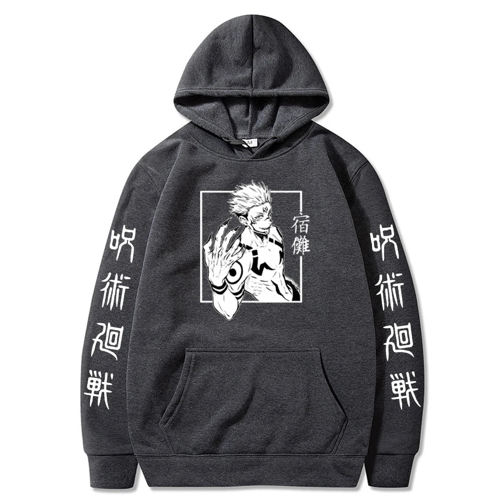 Harajuku Hoodies Unisex Jujutsu Kaisen Anime Ryomen Sukuna Graphics Printed Men's Hoodie Streetwear Fashion Casual Sweatshirt