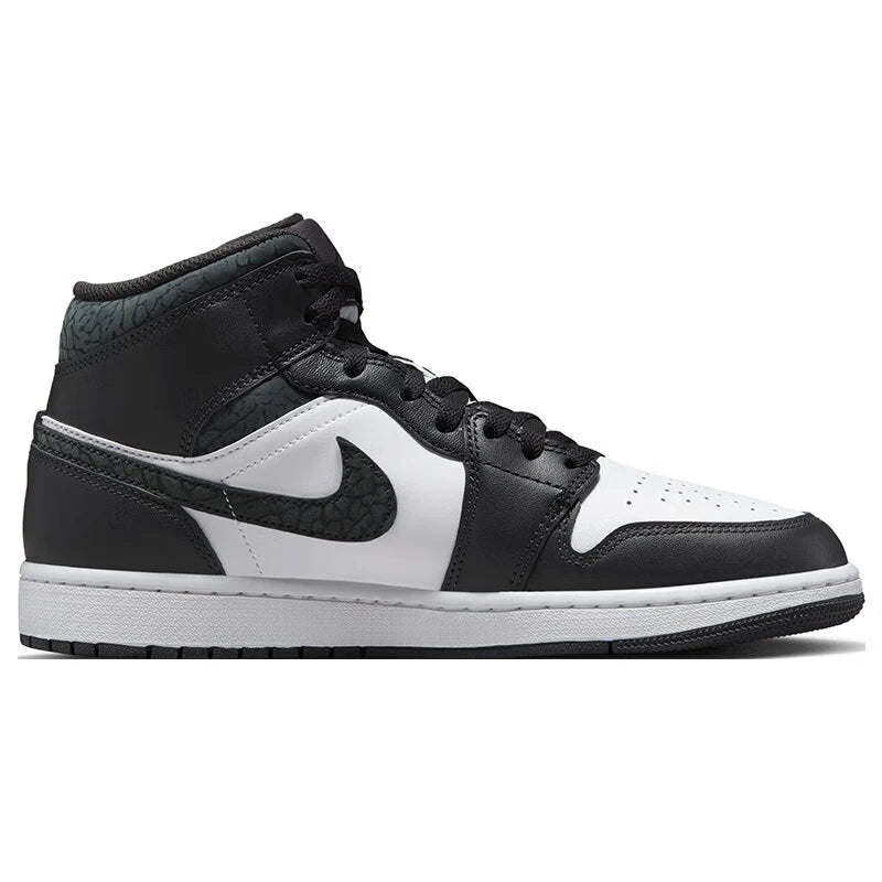 Air Jordan 1 Mid Shock Leather Comfortable Shock Absorbent Anti Slip Wear Resistant Mid Top Retro Basketball Shoes for Men