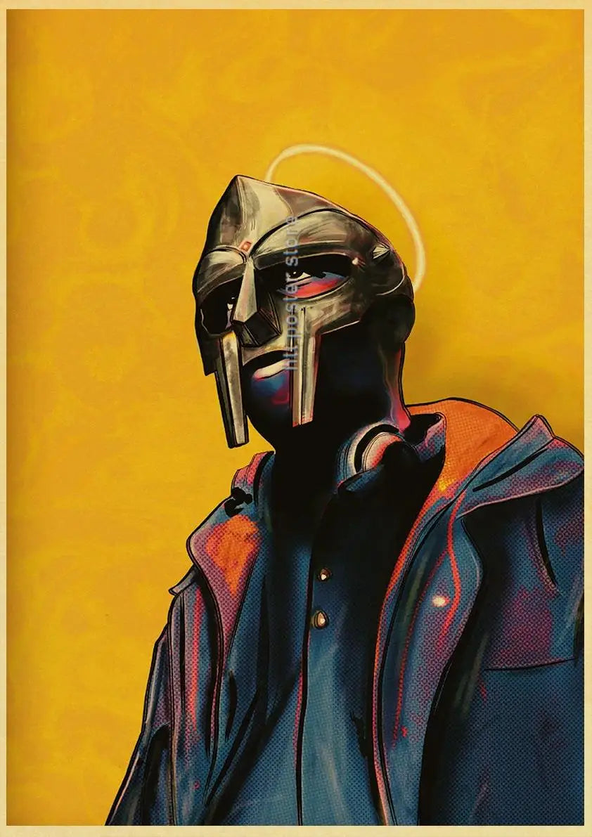 MF Doom Madlib Poster Retro Poster Painting Hip Hop Rap Music Album Star Picture Wall Art For Living Room Home Decor