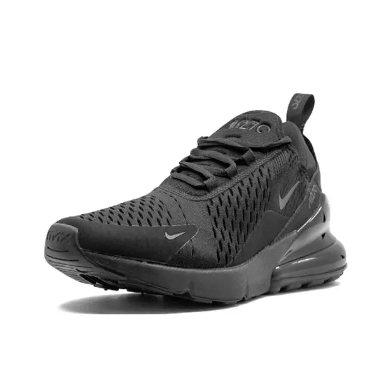 Nike Air Max 270 Mesh Shock Absorption Non-Slip Abrasion Resistant Low Top Air Cushion Running Shoes Unisex Black & White