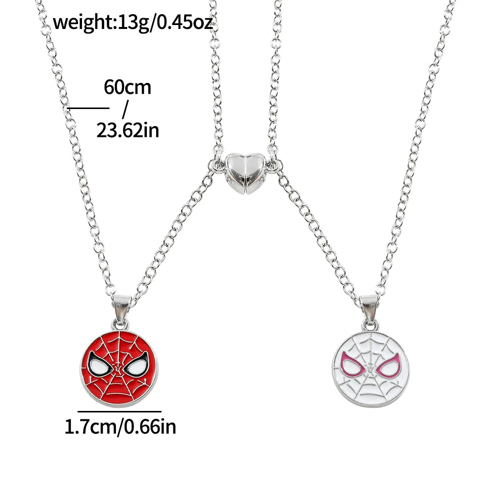 2pcs/set Marvel Superhero Spider-Man Necklace Fashion Couple Necklace Gift for Best Friend