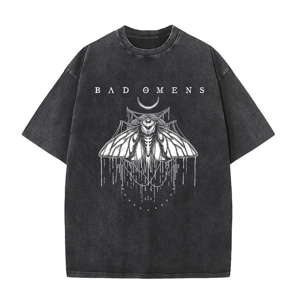 Washed Vintage Bad Omens Band Tshirt THE DEATH OF PEACE OF MIND T-shirts Men Women Oversized T Shirt Men's Rock Gothic T-shirt