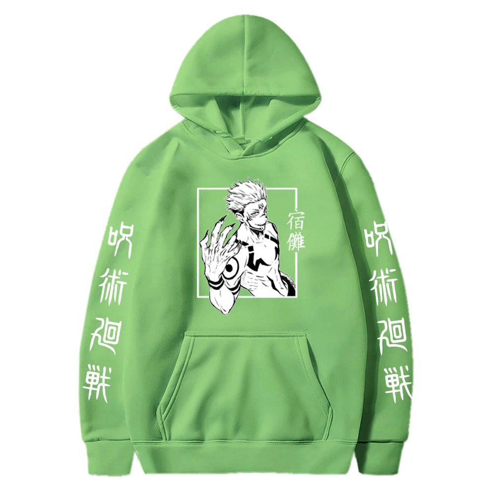 Harajuku Hoodies Unisex Jujutsu Kaisen Anime Ryomen Sukuna Graphics Printed Men's Hoodie Streetwear Fashion Casual Sweatshirt