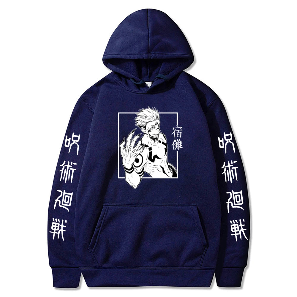 Harajuku Hoodies Unisex Jujutsu Kaisen Anime Ryomen Sukuna Graphics Printed Men's Hoodie Streetwear Fashion Casual Sweatshirt